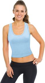 img 3 attached to Women's Basic Sleeveless Racerback Crop Tank Top - Short Sports Crop Top Set of 3