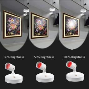 img 1 attached to 🖼️ JUZO RGB Spotlight Indoor Picture Lights with Remote Control - Dimmable Wireless Accent Lights, 16 Colors Changing LED Battery Operated Stick Up Lights - Rotatable Light Head for Painting Arts - Improved SEO