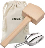 crush ice with precision: lewis bag and ice mallet set – wood hammer and lewis bag for perfectly crushed ice, complete bartender kit & bar tools kitchen accessory logo