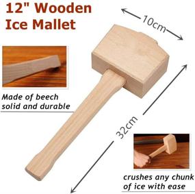 img 3 attached to Crush Ice with Precision: Lewis Bag and Ice Mallet Set – Wood Hammer and Lewis Bag for Perfectly Crushed Ice, Complete Bartender Kit & Bar Tools Kitchen Accessory