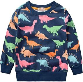 img 4 attached to Elephant Long Sleeve Cotton Boys 🐘 Sweatshirt: Cute Toddler Tops Tee for Outdoor Outfits