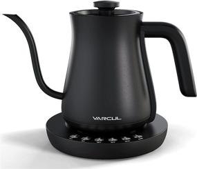 img 4 attached to ☕ VARCUL Electric Gooseneck Kettle for Coffee Tea Brewing - Stainless Steel Inner Lid & Bottom, 2H Temperature Holding, Auto Shut-Off Protection, Rapid Boil 1200W, 0.6L Capacity - Matte Black