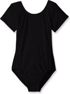 🩰 stylish jacques moret girls dance short sleeve basic leotard for graceful moves logo