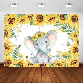 img 4 attached to 🐘 COMOPHOTO 7x5ft Elephant Sunflower Backdrop | Baby Shower Decorations | Sunflower Little Peanut Backdrops | Kids Newborn Birthday Party Banner | Cake Table Decorations | Photography Background