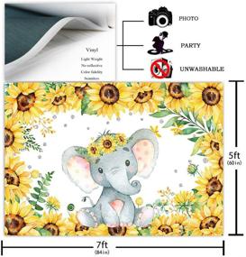 img 3 attached to 🐘 COMOPHOTO 7x5ft Elephant Sunflower Backdrop | Baby Shower Decorations | Sunflower Little Peanut Backdrops | Kids Newborn Birthday Party Banner | Cake Table Decorations | Photography Background