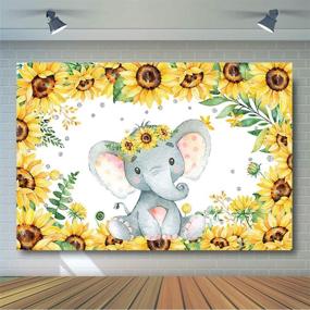 img 2 attached to 🐘 COMOPHOTO 7x5ft Elephant Sunflower Backdrop | Baby Shower Decorations | Sunflower Little Peanut Backdrops | Kids Newborn Birthday Party Banner | Cake Table Decorations | Photography Background