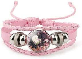 img 1 attached to 🔥 Cosplay Kamado Tanjirou Bracelet: Anime Fan's Best Choice for Wristband, Braided Bracelet & Gift