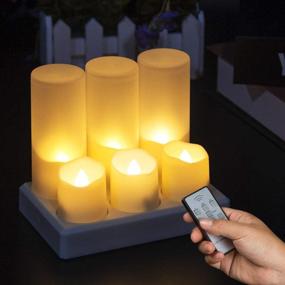 img 4 attached to Flameless Tea Light Candles Rechargeable, Flickering LED Candles with Remote & Timer, Warm White Flame Simulation for Parties, Weddings, Christmas, Bar, Family Gathering, Outdoor Picnics