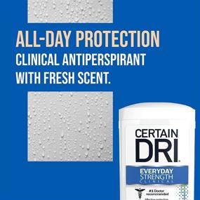 img 1 attached to Certain Dri Everyday Strength Clinical Antiperspirant Deodorant for Men and Women (1pk) - Extended All-Day Odor and Sweat Protection, Doctor Recommended Hyperhidrosis Treatment, 2.6oz Solid