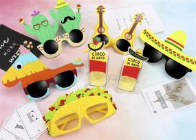 img 3 attached to 🌊 Ocean Line Fiesta Party Supplies Glasses - Set of 6 Pairs Mexican Themed Costume Sunglasses, Cinco De Mayo Photo Booth Props for Taco Party, Donkey Pinatas, and Cactus Decoration