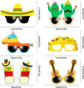 img 2 attached to 🌊 Ocean Line Fiesta Party Supplies Glasses - Set of 6 Pairs Mexican Themed Costume Sunglasses, Cinco De Mayo Photo Booth Props for Taco Party, Donkey Pinatas, and Cactus Decoration