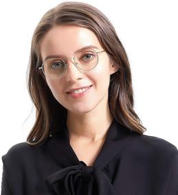 img 2 attached to Стильная круглая металлическая оправа для очков: Очки от синего света для женщин - Защитные очки от синего излучения для геймеров.