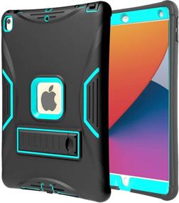 img 4 attached to 📱 TeeFity iPad 10.2 2020/2019 Case with Built-in Screen Protector - Shockproof Cover & Kickstand for Apple iPad 10.2 Inch 8th/7th Gen 2020/2019 Latest, Black
