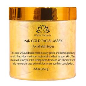 img 2 attached to 🌟 24K Gold Facial Mask by White Naturals - Rejuvenating Anti-Aging Face Mask for Flawless Skin, Minimizes Fine Lines & Wrinkles, Clears Acne, and Moisturizes Skin