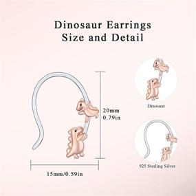 img 3 attached to 🦖 Hypoallergenic 925 Sterling Silver Dinosaur, Fox, and Butterfly Earrings for Women and Girls - Perfect Christmas Jewelry Gift for Sensitive Ears