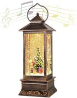 musical christmas snow globe lantern with 8 songs, glittering crystal circle around the tree. festive home decor for boys, girls, and kids (christmas tree) logo