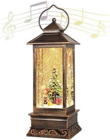 img 4 attached to Musical Christmas Snow Globe Lantern with 8 Songs, Glittering Crystal Circle Around The Tree. Festive Home Decor for Boys, Girls, and Kids (Christmas Tree)