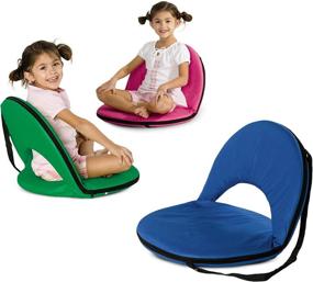 img 3 attached to 🪑 Bright Blue 5-Position Folding Chair: Adjustable Strap, Comfortable Seat for Kids and Adults on Ground and Floor