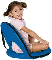 🪑 bright blue 5-position folding chair: adjustable strap, comfortable seat for kids and adults on ground and floor logo