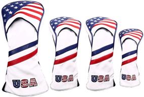 img 4 attached to 🏌️ Premium 4-piece USA Stars and Stripes Golf Head Cover Set - Synthetic Leather with Embroidery for Driver, Fairway Wood, and Hybrid Clubs