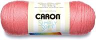 caron simply soft collection yarn, 6oz, medium worsted weight, 100% acrylic - strawberry (h97col0015) logo