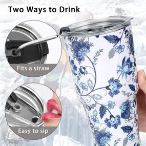 img 2 attached to 🥤 SYACOT Stainless Insulated Porcelain: Durable, Splash-Proof Solution for Your Beverage