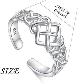 img 2 attached to 💍 Celtic Knot Heart Ring in 925 Sterling Silver - Adjustable Stackable Wedding Band for Women