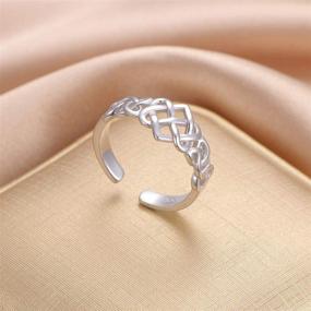 img 1 attached to 💍 Celtic Knot Heart Ring in 925 Sterling Silver - Adjustable Stackable Wedding Band for Women