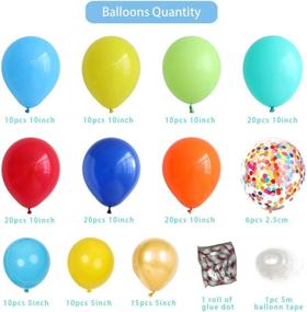 img 1 attached to 🎈 DUBEDAT 151 Piece Balloon Garland Kit - 8 Colors Including Confetti Balloons for Rainbow Party, Carnival, Circus, Fiesta, Wedding, Baby Shower, Anniversary, and Birthday Party Decorations