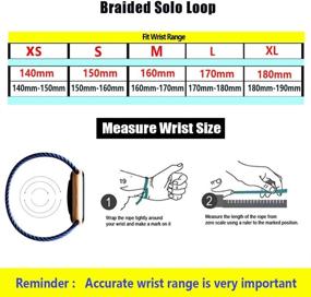 img 3 attached to EMIOBAND Braided Solo Loop Silicone Fabric Stretchable Nylon Strap - Compatible with Xiaomi Mi Band 5, Mi Band 4, and Mi Band 3