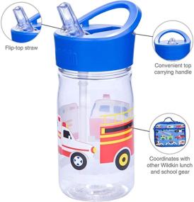 img 1 attached to 🥤 Heroes Reusable Water Bottle for Kids - 16 Ounce, Straw Top, Carrying Handle, Perfect Size for School or Travel, Easy to Clean, BPA-free - Olive Kids