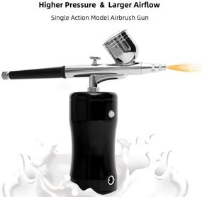 img 1 attached to 🎨 Portable DKIEI Rechargeable Airbrush Kit: Art Paint Air Brush Spray Gun for Makeup, Cookies, Cake, Nail, Tattoo & More!