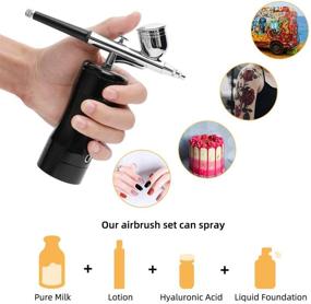 img 3 attached to 🎨 Portable DKIEI Rechargeable Airbrush Kit: Art Paint Air Brush Spray Gun for Makeup, Cookies, Cake, Nail, Tattoo & More!