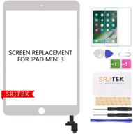 📱 srjtek screen replacement for ipad mini 3 - touch digitizer glass w/ ic chip, repair parts & tempered glass - white logo