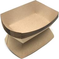 miracle kraft paper food tray - 3lb size (pack of 100) | disposable, recyclable & fully biodegradable | made in usa logo