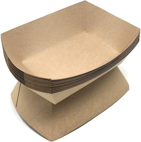 img 4 attached to Miracle Kraft Paper Food Tray - 3lb Size (Pack of 100) | Disposable, Recyclable & Fully Biodegradable | Made in USA