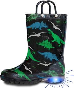 img 4 attached to Stay Stylish and Dry with 🌈 Horalah Toddler Kids Light Up Waterproof Rain Boots!