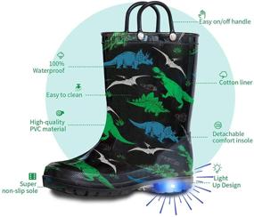 img 3 attached to Stay Stylish and Dry with 🌈 Horalah Toddler Kids Light Up Waterproof Rain Boots!