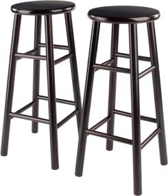 img 4 attached to 🪑 Winsome Wood Set of 2 30-Inch Bar Stools in Espresso Finish - Enhanced for SEO