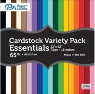 🎨 accent design paper accents 12x12 variety pack - 72pc 65# essential cardstock: a versatile craft and scrapbooking essential logo