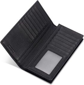 img 2 attached to 💼 HISCOW Genuine Leather Bifold Wallet with Credit Card Slots - Stylish Men's Wallet for Organizing Money & Cards