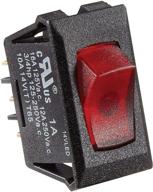 🔌 rv designer s247 rocker switch - 10 amp, illuminated on/off, spst, black/red, dc electrical logo