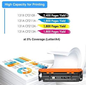 img 2 attached to 🖨️ Enhanced Performance Compatible Toner Set for HP 131X CF210X 131A Pro 200 Color MFP M276nw M251nw M251n M276n CF210A CF211A CF212A CF213A Printer (Black Cyan Yellow Magenta, 4-Pack)