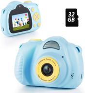 📷 fede boys toys age 3-8: kids digital camera & video recorder 12mp 1080p, with 32g sd card - great christmas birthday gifts for boys (blue) logo