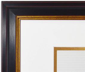 img 2 attached to 🖼️ Golden State Art Black Gold & Burgundy Wall Hang Frame: Elegant Diploma/Certificate Holder with Double Mat & Real Glass - 11x14 Frame for 7x9 Photos