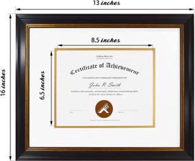 img 1 attached to 🖼️ Golden State Art Black Gold & Burgundy Wall Hang Frame: Elegant Diploma/Certificate Holder with Double Mat & Real Glass - 11x14 Frame for 7x9 Photos