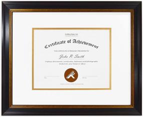 img 4 attached to 🖼️ Golden State Art Black Gold & Burgundy Wall Hang Frame: Elegant Diploma/Certificate Holder with Double Mat & Real Glass - 11x14 Frame for 7x9 Photos