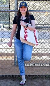 img 1 attached to Baseball Canvas Handbag Oversize Sports