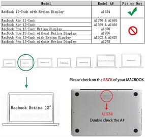 img 3 attached to 💻 Чехол Ruban для MacBook 12 дюймов A1534 - Сверхтонкий защитный чехол-накладка, черный.