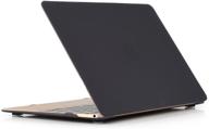 💻 ruban macbook 12 inch a1534 case - ultra slim snap-on hard shell protective cover, black logo